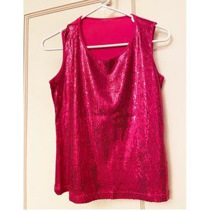 Hot pink sequin tank top